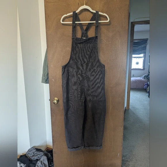 Aerie Gray Corduroy Overalls - Picture 5 of 8